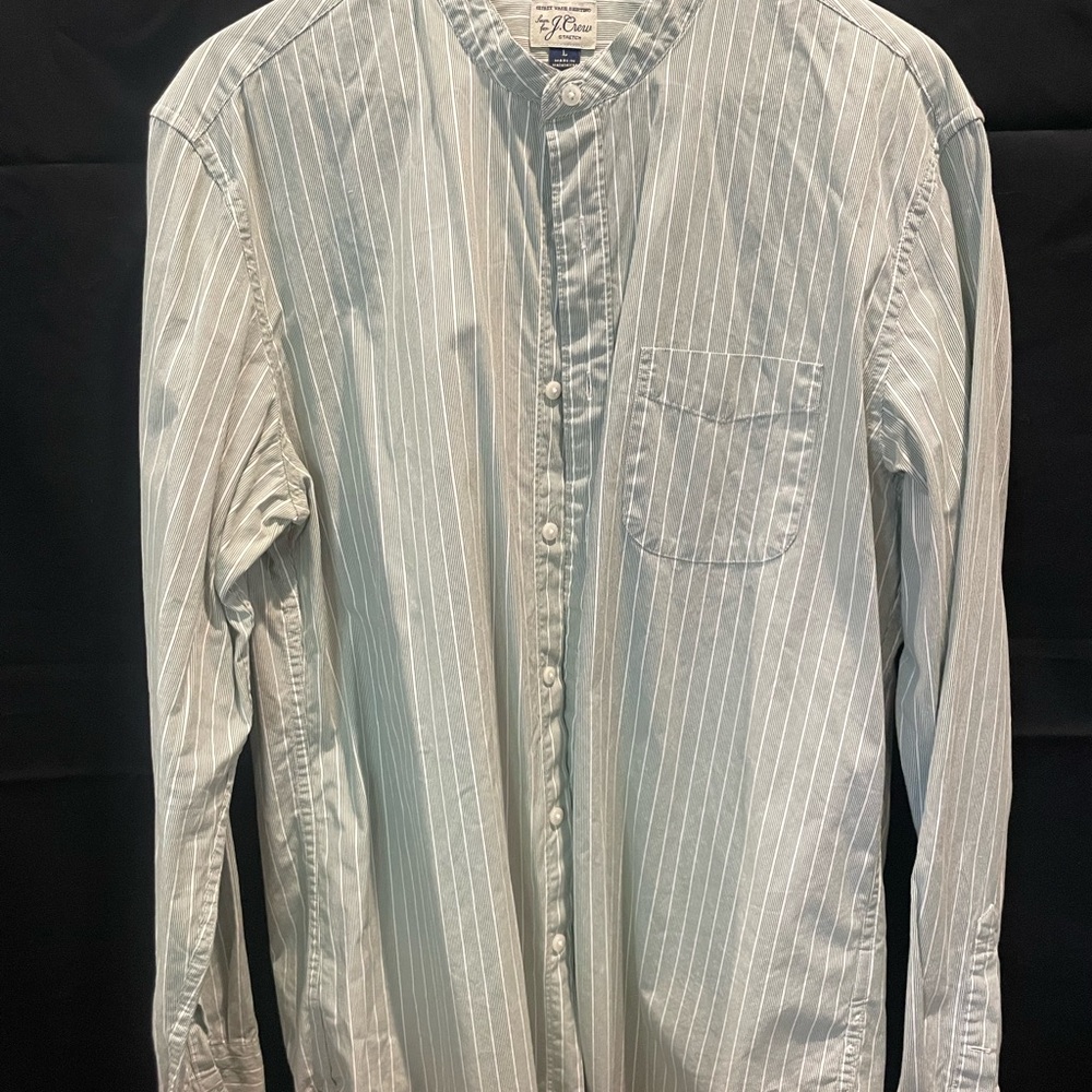 J. Crew Light Blue Striped Men's Shirt